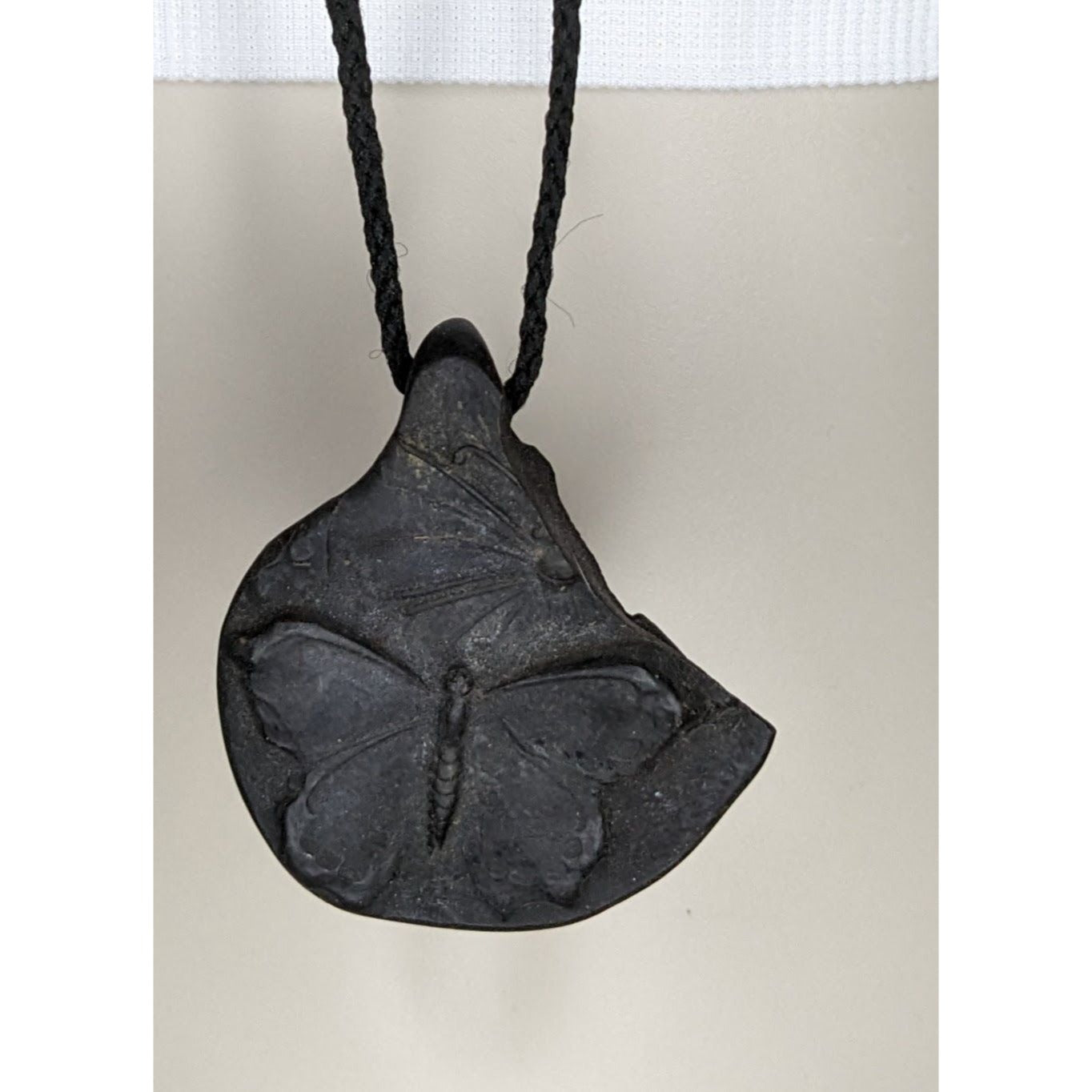 Handmade Butterfly Pendant Necklace Black Fairycore Embossed Jewelry