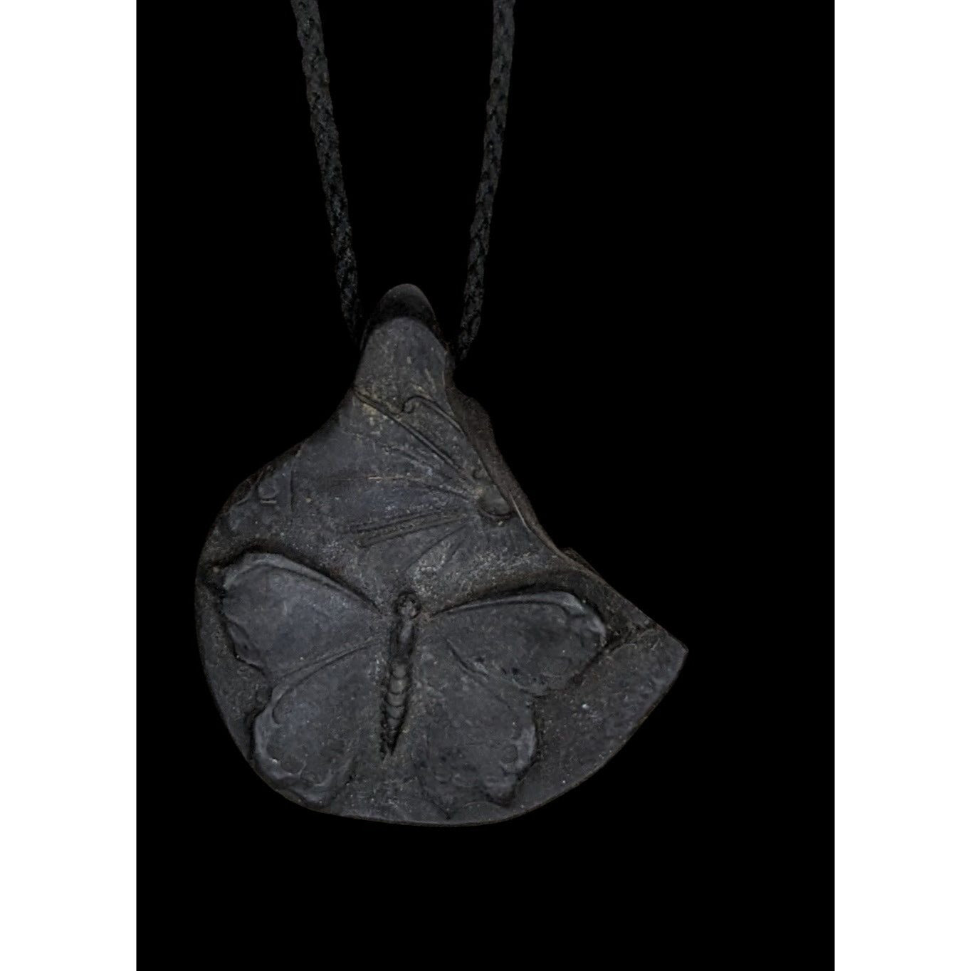 Handmade Butterfly Pendant Necklace Black Fairycore Embossed Jewelry