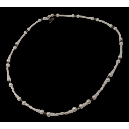 Handmade Whimsical Faux Pearl Necklace With Star Accents