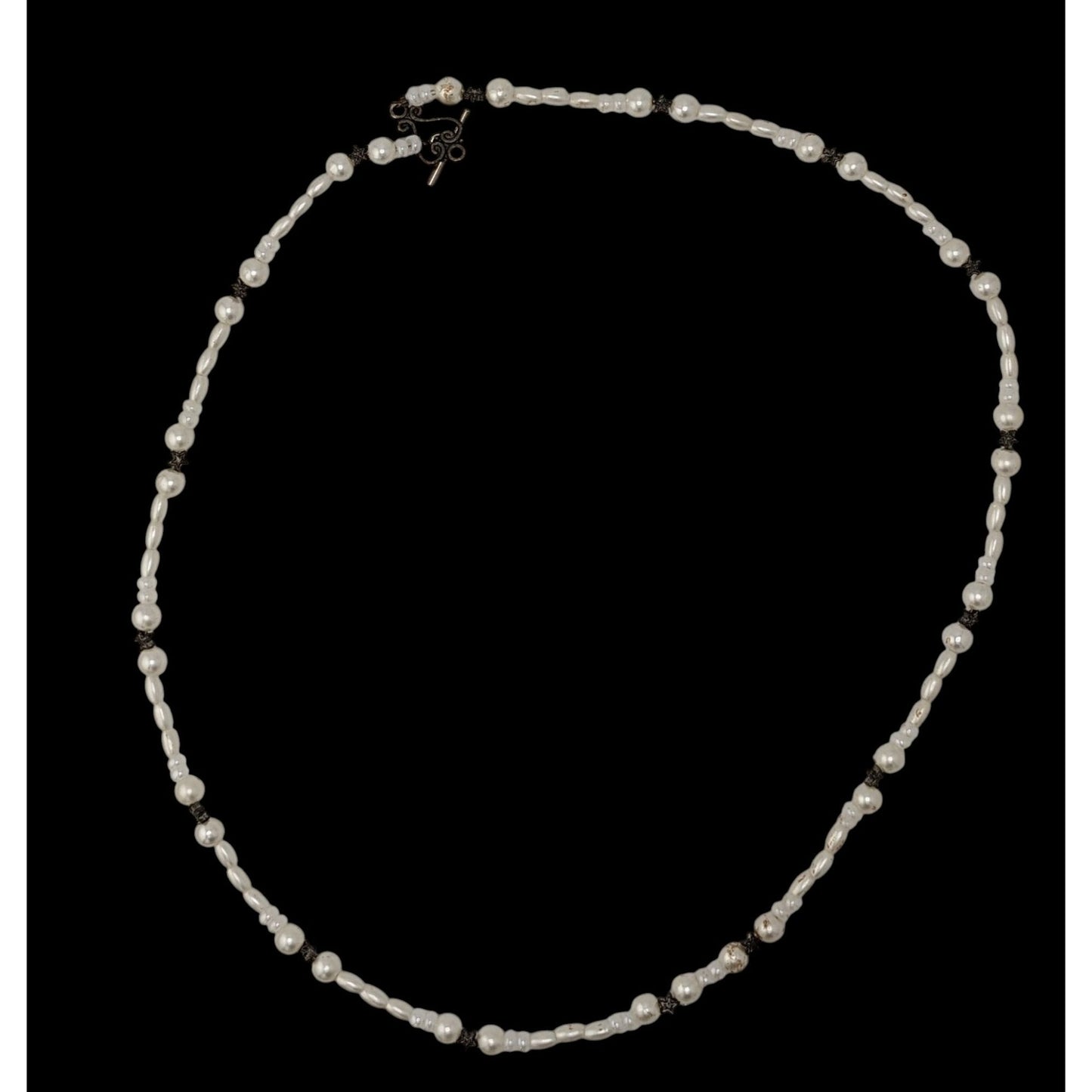 Handmade Whimsical Faux Pearl Necklace With Star Accents