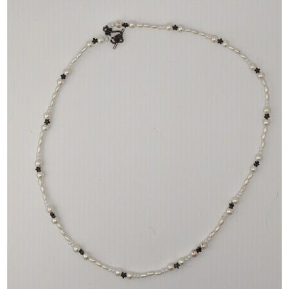 Handmade Whimsical Faux Pearl Necklace With Star Accents
