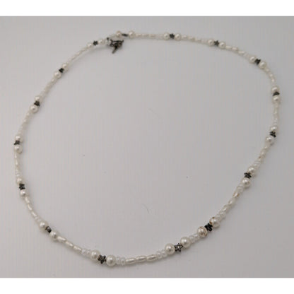 Handmade Whimsical Faux Pearl Necklace With Star Accents