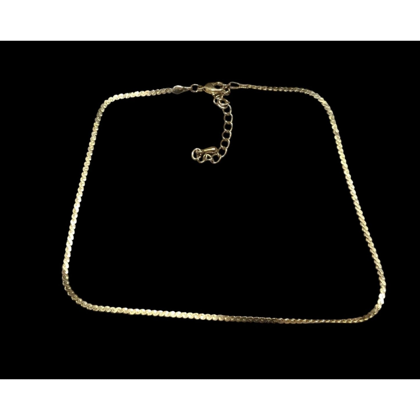 Elegant Classic Gold Tone Serpentine Chain Choker Necklace
