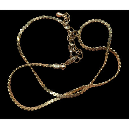 Elegant Classic Gold Tone Serpentine Chain Choker Necklace