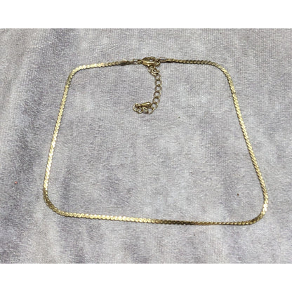 Elegant Classic Gold Tone Serpentine Chain Choker Necklace