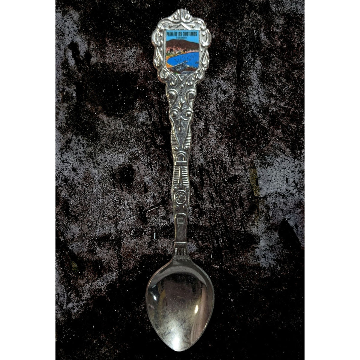 Vintage Travel Silver Tone Playa De Los Cristianos Tenerife Souvenir Spoon 5 Inch