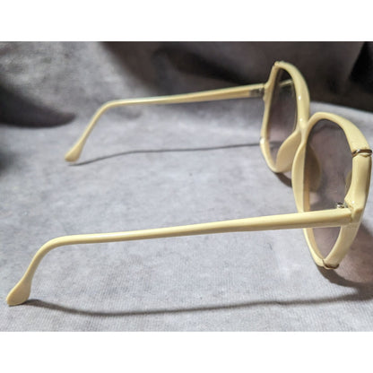 Vintage 60s Retro Cream And Gold Sunglasses