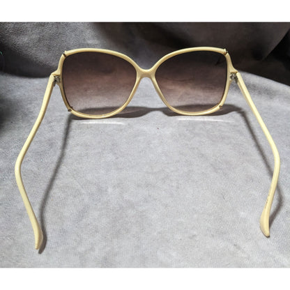 Vintage 60s Retro Cream And Gold Sunglasses