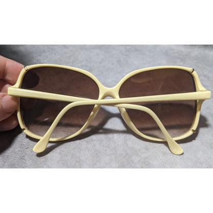 Vintage 60s Retro Cream And Gold Sunglasses