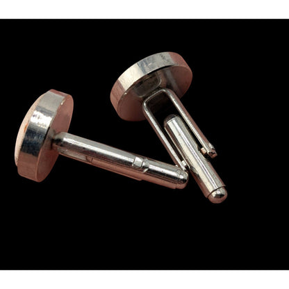 Embroidered Fabric Cufflinks Silver Cream Victorian Romantic Formal Accessories