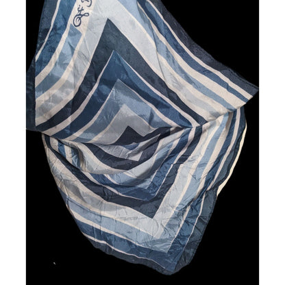 St. Ramon Blue And White Striped Square Scarf