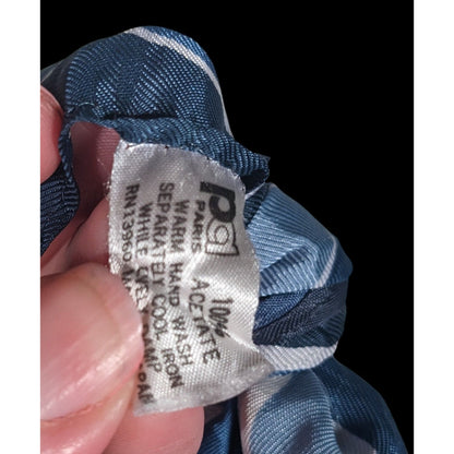 St. Ramon Blue And White Striped Square Scarf