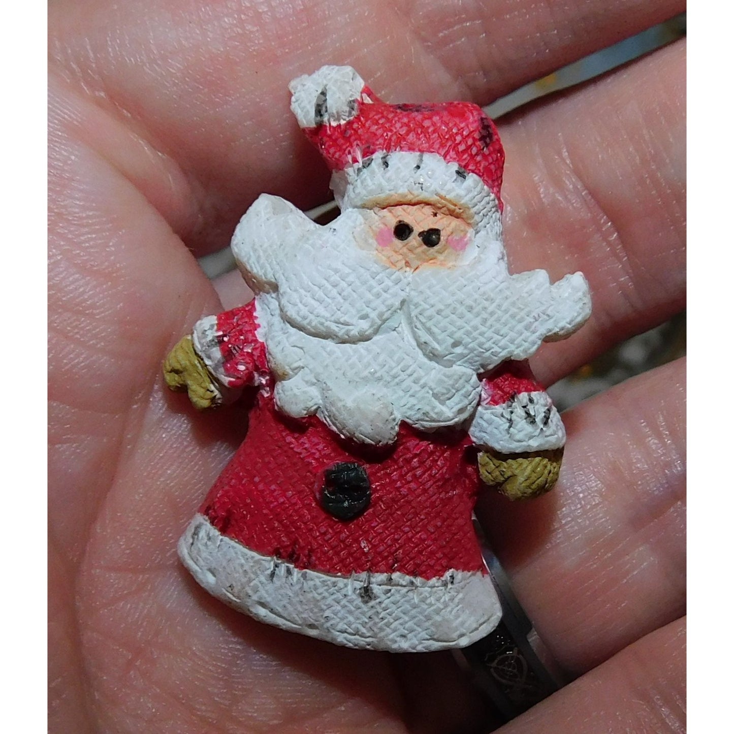Vintage Sooty Santa Brooch With Textured Finish