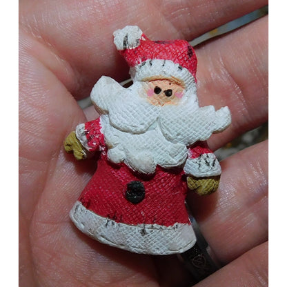 Vintage Sooty Santa Brooch With Textured Finish