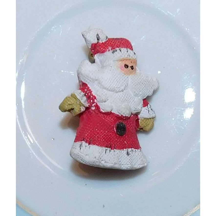 Vintage Sooty Santa Brooch With Textured Finish