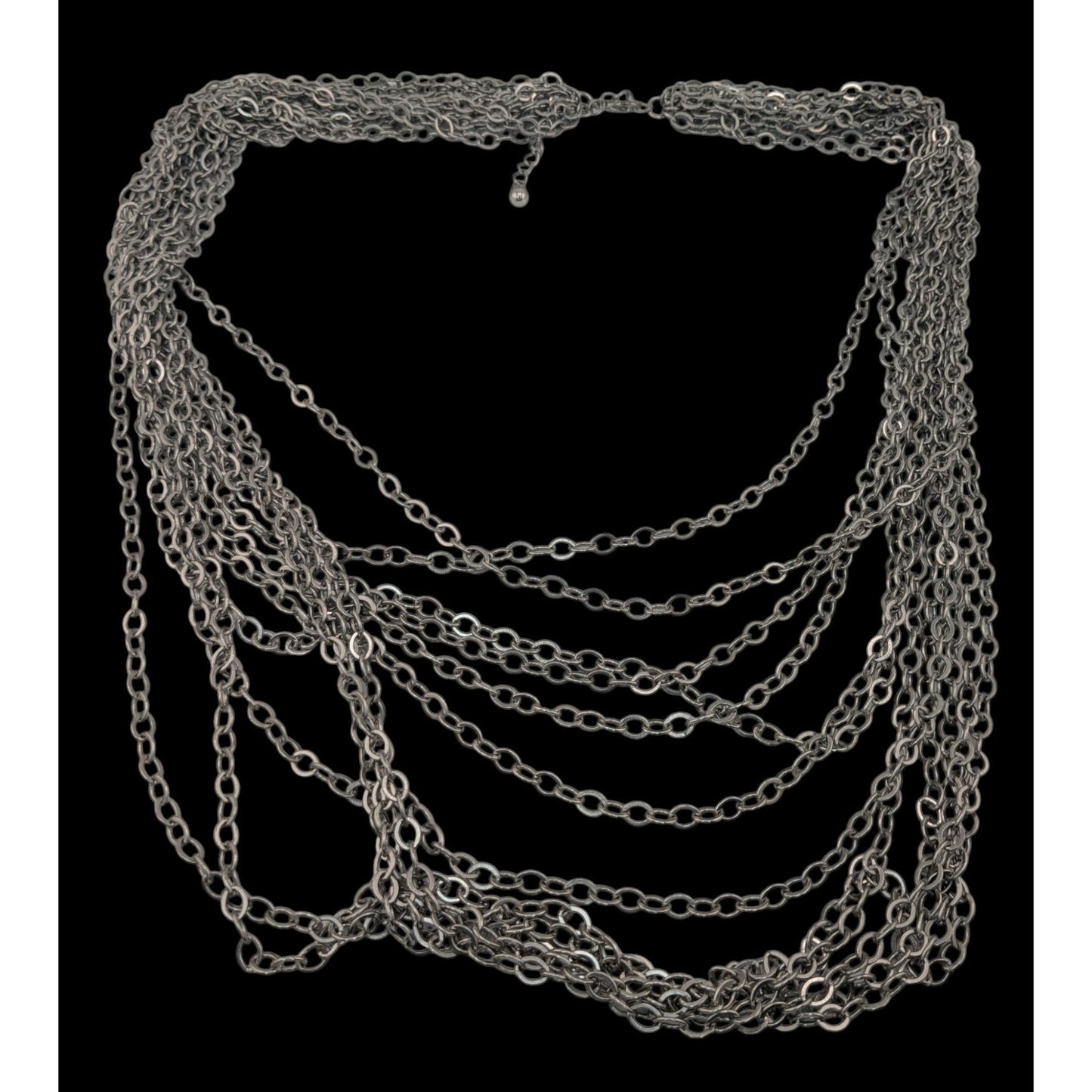 Layered Glam Metal Chain Necklace