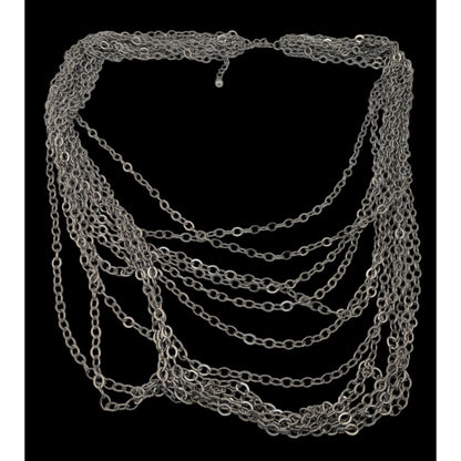 Layered Glam Metal Chain Necklace