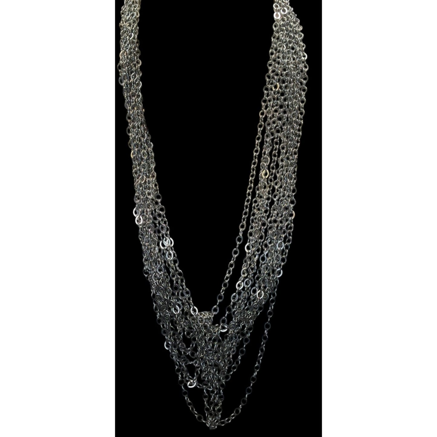 Layered Glam Metal Chain Necklace