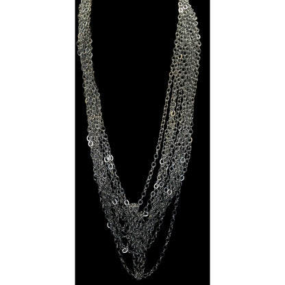 Layered Glam Metal Chain Necklace