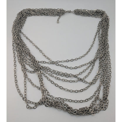 Layered Glam Metal Chain Necklace