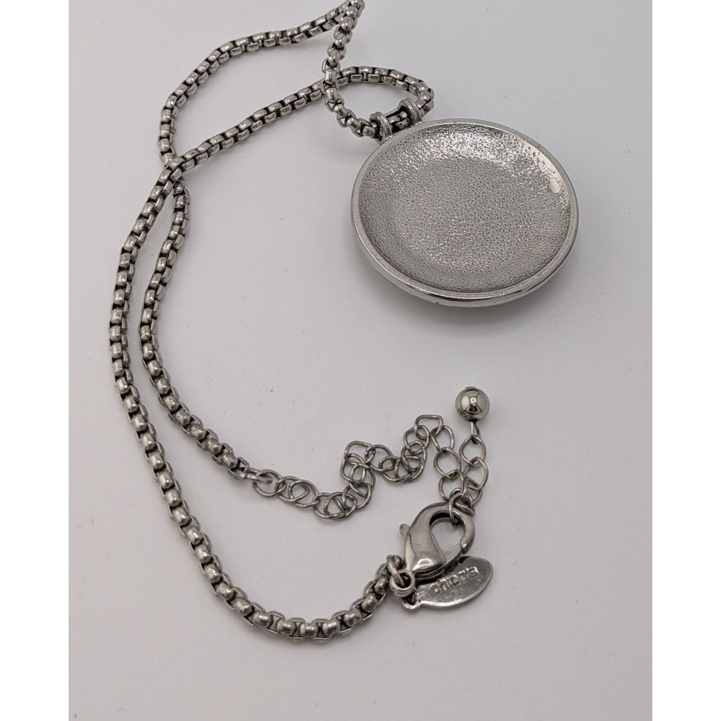 Vintage Chico's Brutalist Bohemian Silver Tone Medallion Necklace
