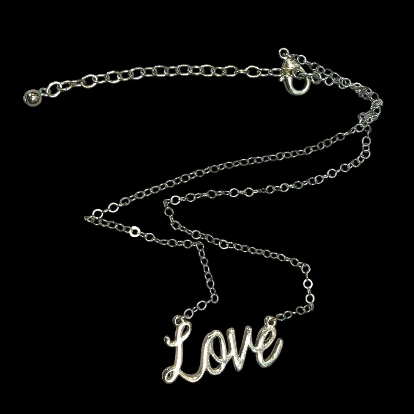 Cursive Love Pendant Necklace Silver And Gold Tone