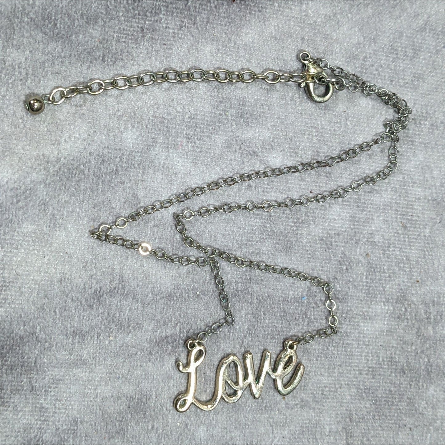 Cursive Love Pendant Necklace Silver And Gold Tone