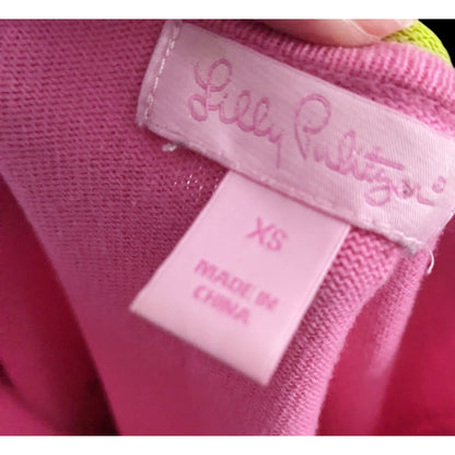 Lilly Pulitzer Pink And Green Striped Top Size XS