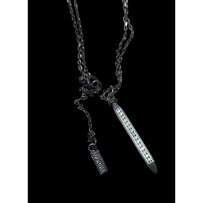 Adornia Minimalist Vertical Crystal Pillar Pendant Necklace