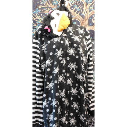 Winter Penguin Black And White Kigurumi Pajamas