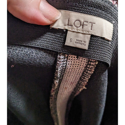 Loft Preppy Pink And Grey Static A-Line Skirt