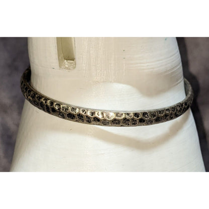 Boho Vintage Premier Designs Hammered Textured Silver Tone Bangle Bracelet