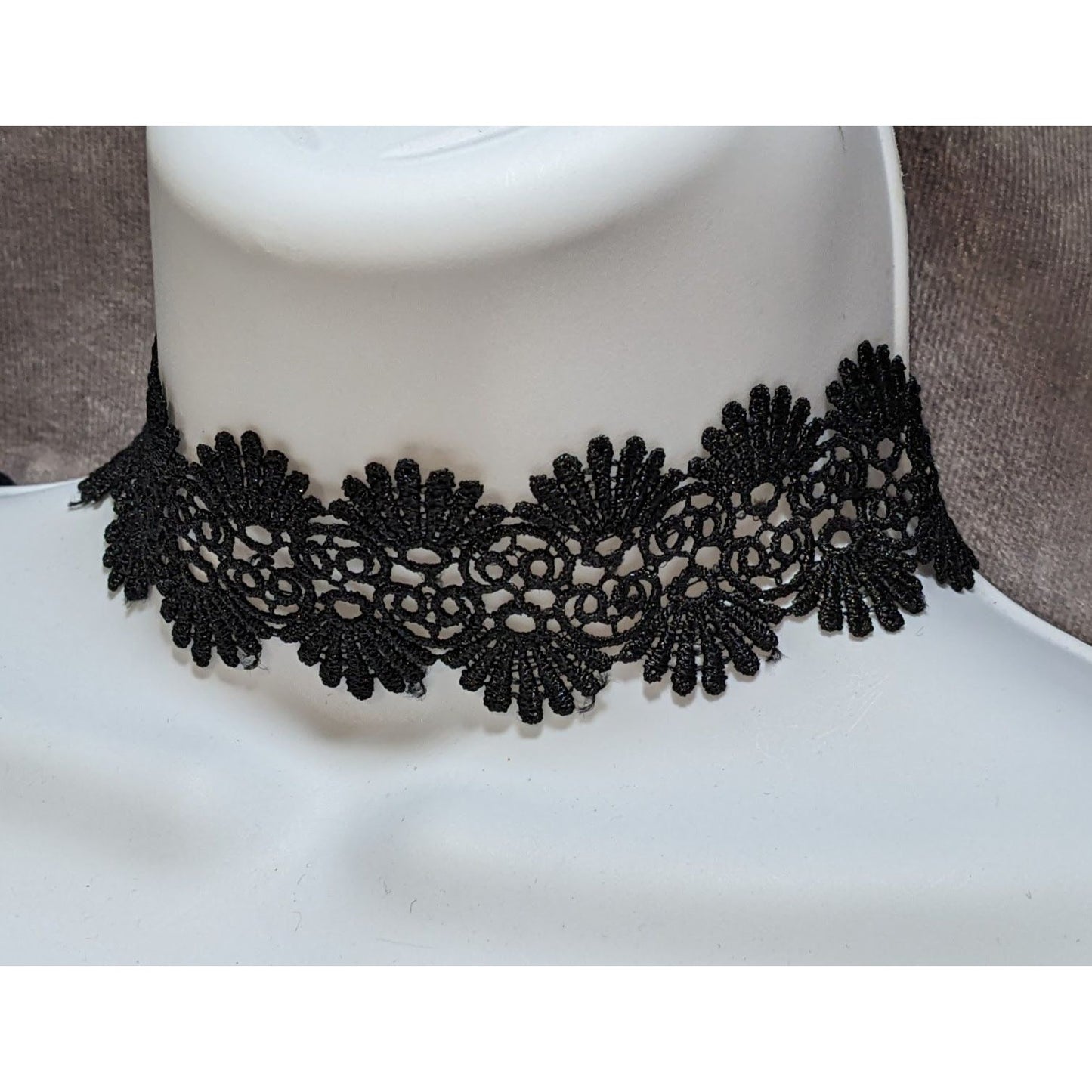 Black Floral Lace Choker Necklace Wide Gothic Victorian Dark Romantic Collar