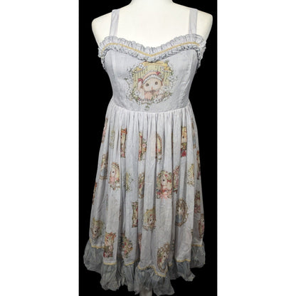 Vintage Whimsical Fantasy Cotton Rabbit Lolita Dress