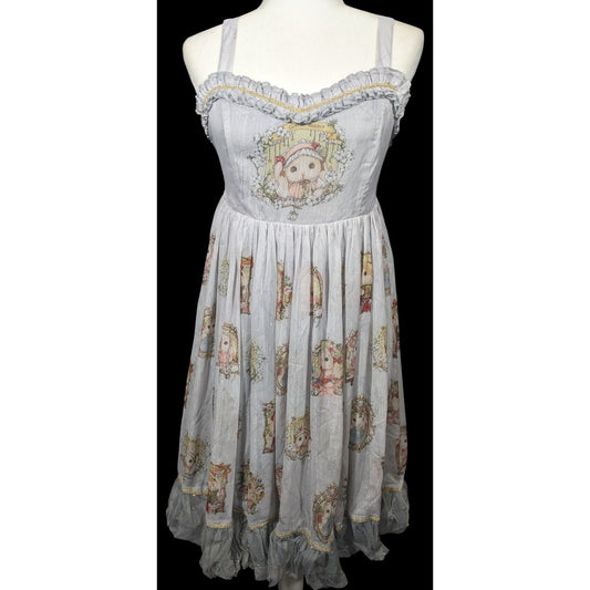 Vintage Whimsical Fantasy Cotton Rabbit Lolita Dress