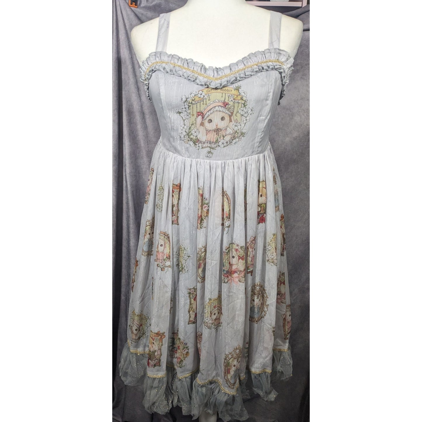 Vintage Whimsical Fantasy Cotton Rabbit Lolita Dress