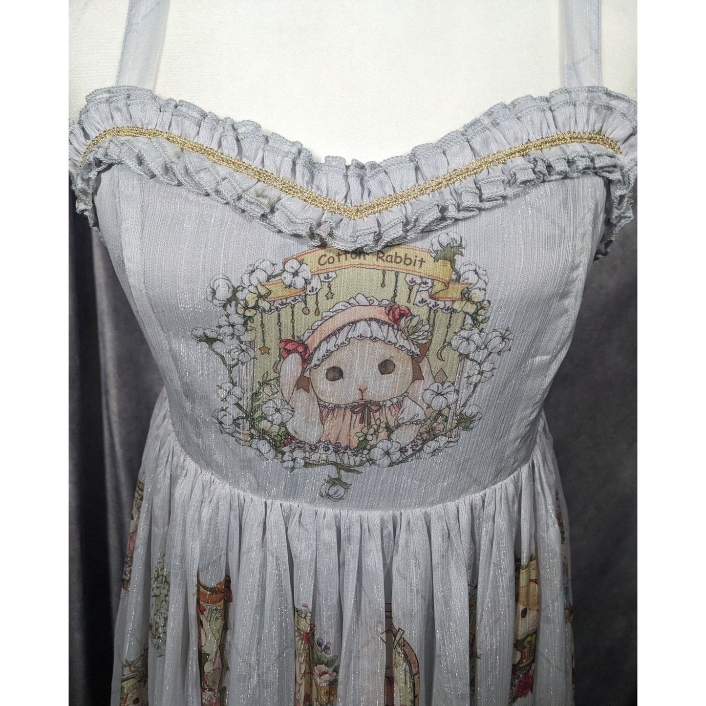 Vintage Whimsical Fantasy Cotton Rabbit Lolita Dress