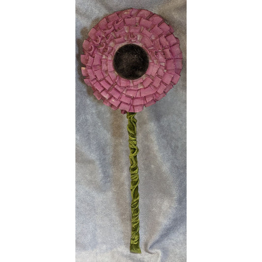 Cottagecore Victorian Vintage Floral Hand Mirror Ribbon Flower Velvet Handle Vanity Decor