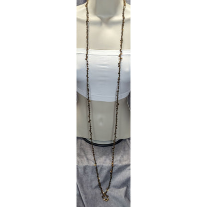Vintage Bohemian Glam Long Sequin & Glass Beaded Chain Necklace