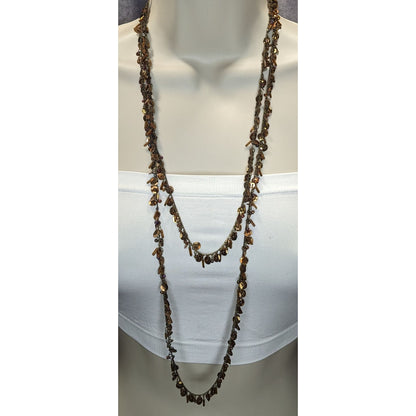 Vintage Bohemian Glam Long Sequin & Glass Beaded Chain Necklace
