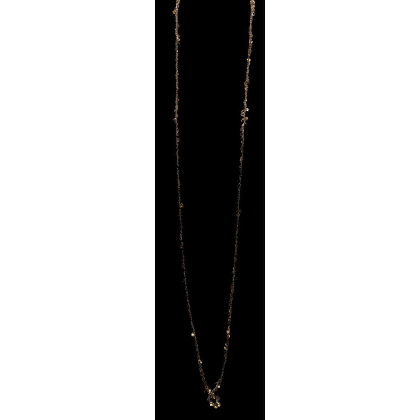 Vintage Bohemian Glam Long Sequin & Glass Beaded Chain Necklace