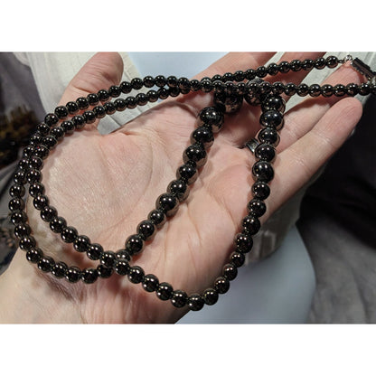 Elegant Faux Hematite Graduated Beaded Necklace