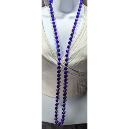 Metallic Purple Large Beaded Costume Necklace