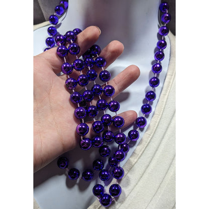 Metallic Purple Large Beaded Costume Necklace