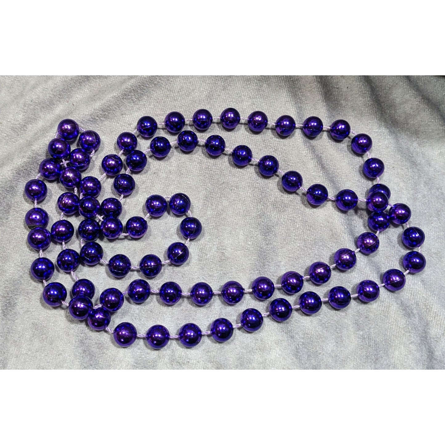 Metallic Purple Large Beaded Costume Necklace