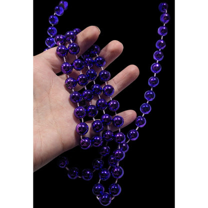 Metallic Purple Large Beaded Costume Necklace