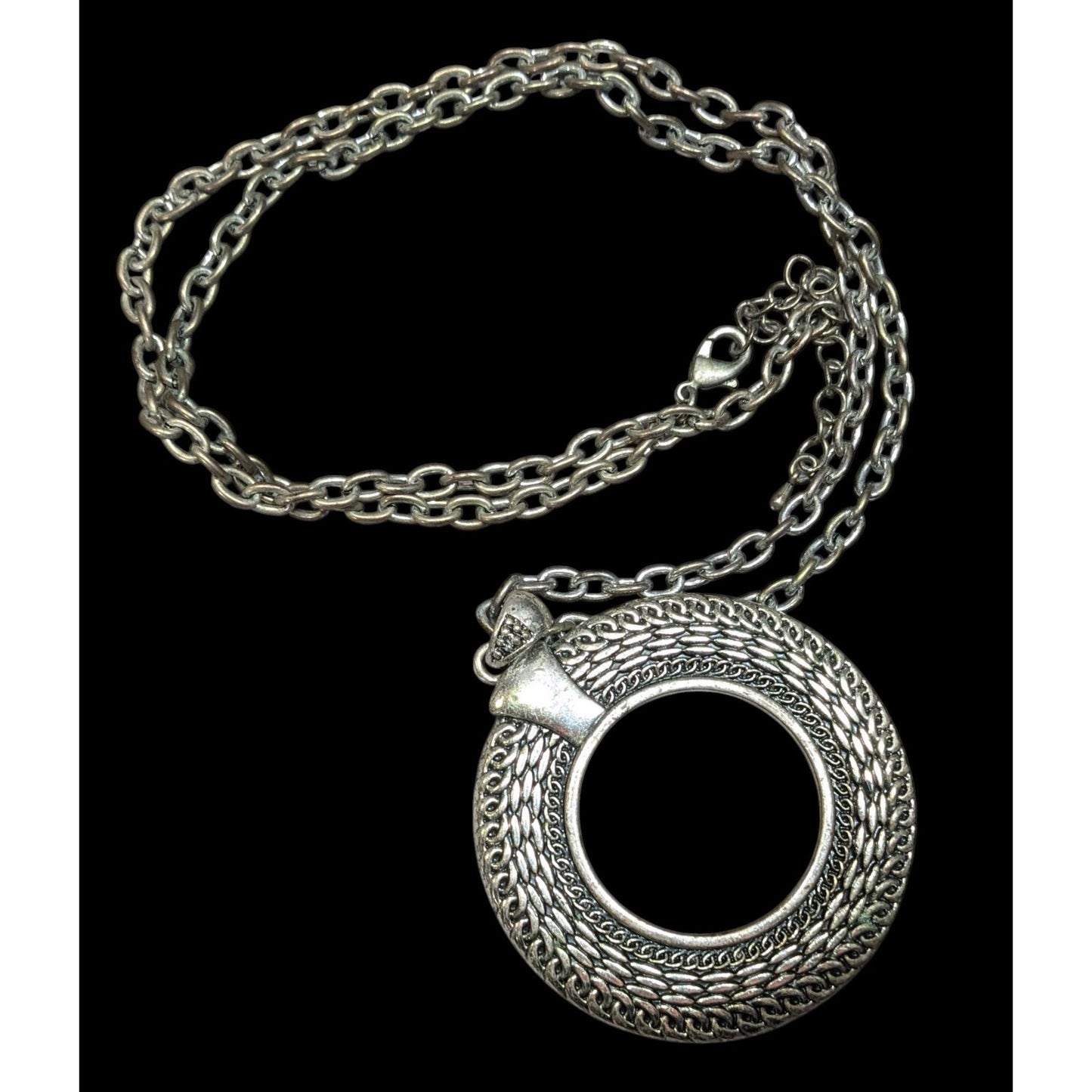 Unique Bohemian Open Circle Medallion Pendant Necklace