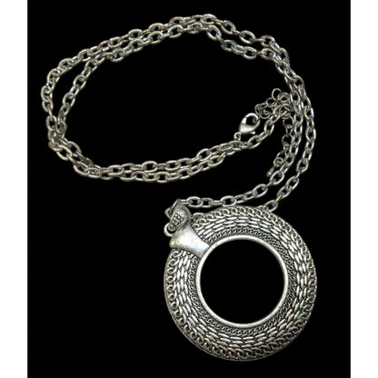 Unique Bohemian Open Circle Medallion Pendant Necklace