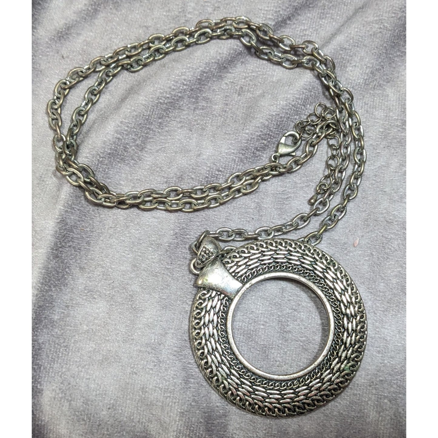 Unique Bohemian Open Circle Medallion Pendant Necklace