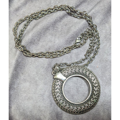 Unique Bohemian Open Circle Medallion Pendant Necklace